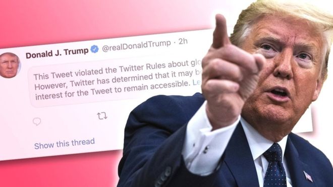 Asesinato de George Floyd: Twitter oculta un tuit de Trump por «glorificar la violencia»